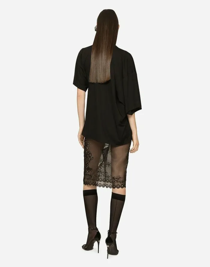 Dolce and Gabbana TShirts And Sweatshirts Women Asymmetrical Top With Cutout Black Dolce and Gabbana TShirts And Sweatshirts Women Asymmetrical Top With Cutout Black