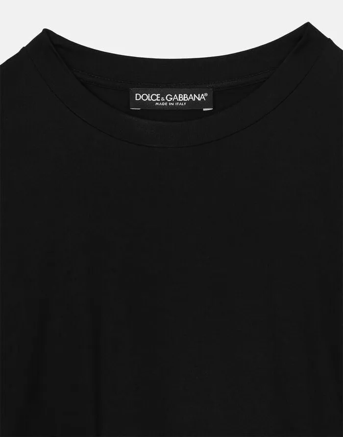 Dolce and Gabbana TShirts And Sweatshirts Women Asymmetrical Top With Cutout Black Dolce and Gabbana TShirts And Sweatshirts Women Asymmetrical Top With Cutout Black