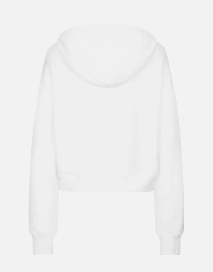 Dolce and Gabbana TShirts And Sweatshirts Women Jersey Hoodie With Embossed Logo White Dolce and Gabbana TShirts And Sweatshirts Women Jersey Hoodie With Embossed Logo White