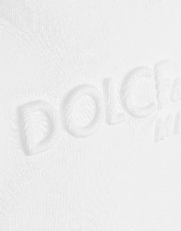 Dolce and Gabbana TShirts And Sweatshirts Women Jersey Hoodie With Embossed Logo White Dolce and Gabbana TShirts And Sweatshirts Women Jersey Hoodie With Embossed Logo White
