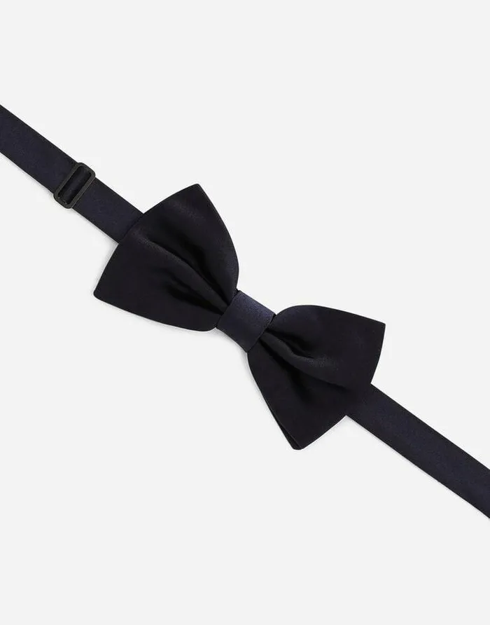 Dolce and Gabbana Ties And Pocket Squares Men Silk Satin Bow Tie Blue Dolce and Gabbana Ties And Pocket Squares Men Silk Satin Bow Tie Blue