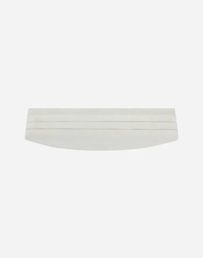 Dolce and Gabbana Ties And Pocket Squares Men Silk Satin Cummerbund White
