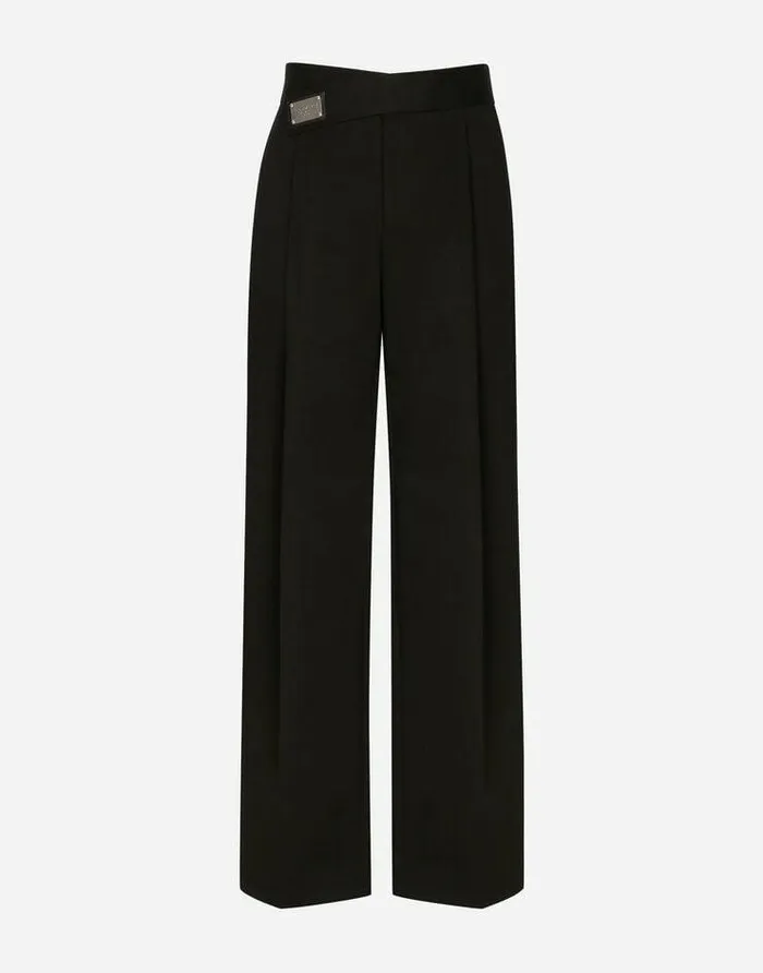 Dolce and Gabbana Trousers And Shorts Men Stretch Cotton Pants With Logo Tag Black Dolce and Gabbana Trousers And Shorts Men Stretch Cotton Pants With Logo Tag Black