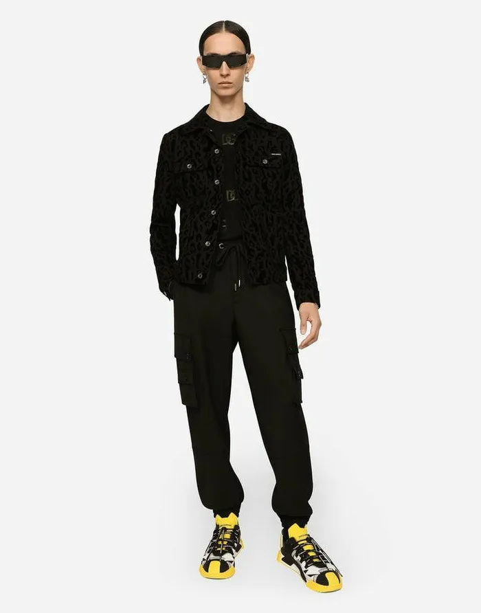 Dolce and Gabbana Trousers And Shorts Men Stretch Wool Cargo Pants Black Dolce and Gabbana Trousers And Shorts Men Stretch Wool Cargo Pants Black
