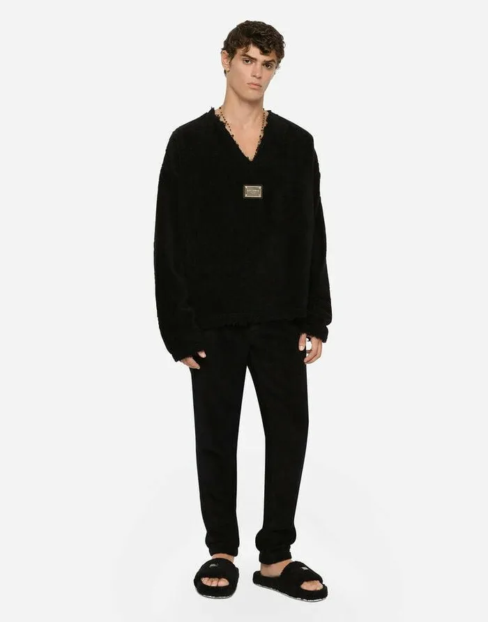 Dolce and Gabbana Trousers And Shorts Men Terrycloth Jogging Pants With Tag Black Dolce and Gabbana Trousers And Shorts Men Terrycloth Jogging Pants With Tag Black