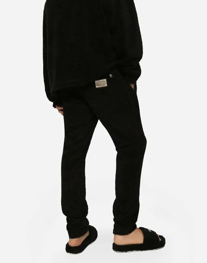 Dolce and Gabbana Trousers And Shorts Men Terrycloth Jogging Pants With Tag Black Dolce and Gabbana Trousers And Shorts Men Terrycloth Jogging Pants With Tag Black