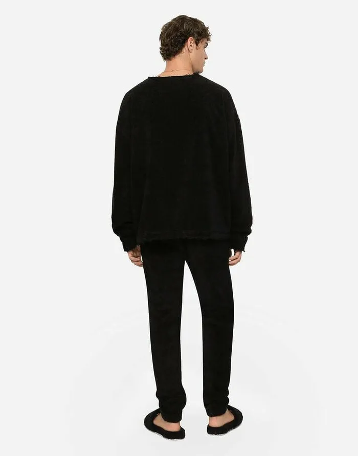 Dolce and Gabbana Trousers And Shorts Men Terrycloth Jogging Pants With Tag Black Dolce and Gabbana Trousers And Shorts Men Terrycloth Jogging Pants With Tag Black