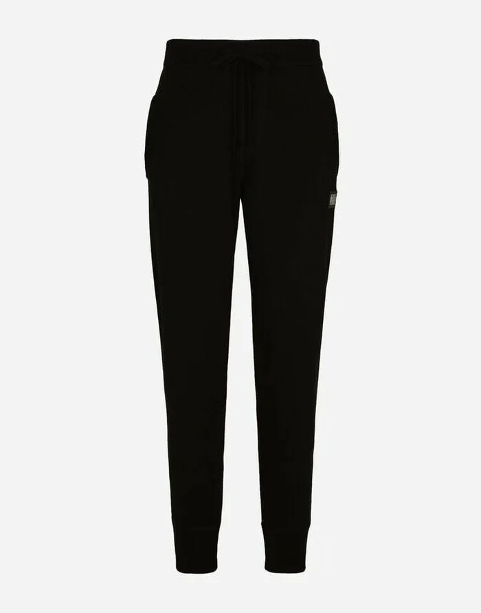 Dolce and Gabbana Trousers And Shorts Men Wool And Cashmere Knit Jogging Pants Black