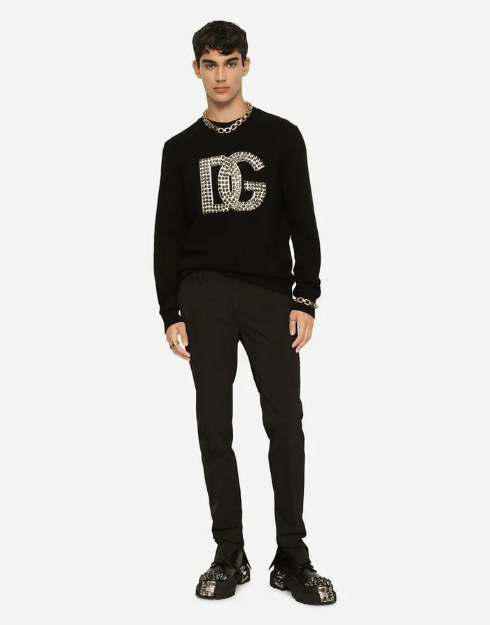 Dolce and Gabbana Trousers And Shorts Men Wool Pants Black Dolce and Gabbana Trousers And Shorts Men Wool Pants Black