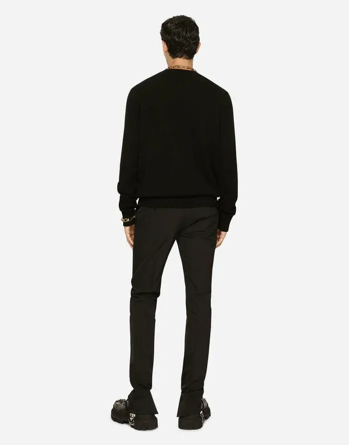 Dolce and Gabbana Trousers And Shorts Men Wool Pants Black Dolce and Gabbana Trousers And Shorts Men Wool Pants Black