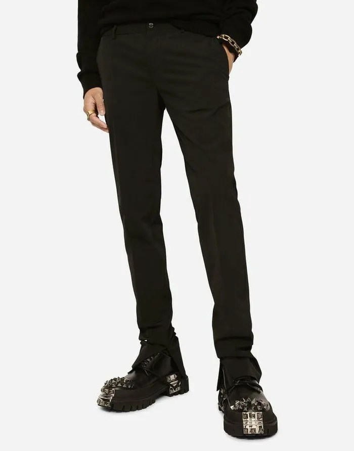 Dolce and Gabbana Trousers And Shorts Men Wool Pants Black Dolce and Gabbana Trousers And Shorts Men Wool Pants Black
