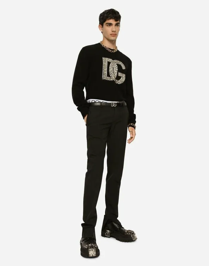 Dolce and Gabbana Trousers And Shorts Men Wool Pants Black Dolce and Gabbana Trousers And Shorts Men Wool Pants Black