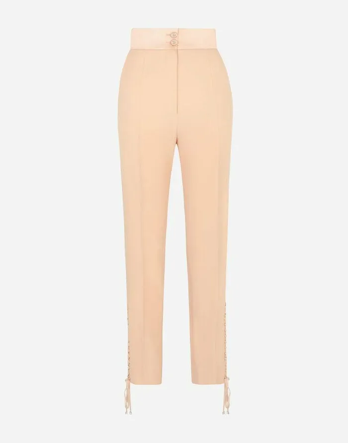 Dolce and Gabbana Trousers And Shorts Women Gabardine Tuxedo Pants Pink