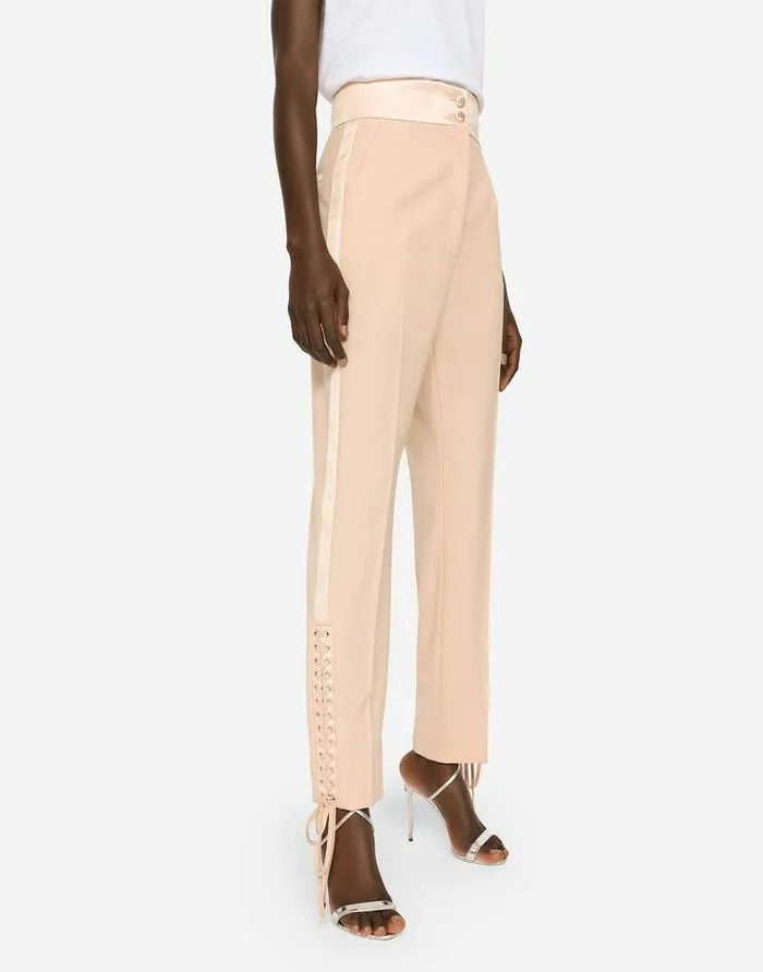 Dolce and Gabbana Trousers And Shorts Women Gabardine Tuxedo Pants Pink Dolce and Gabbana Trousers And Shorts Women Gabardine Tuxedo Pants Pink