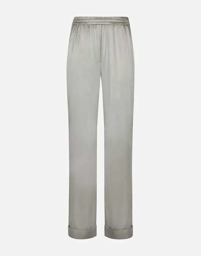 Dolce and Gabbana Trousers And Shorts Women KIM DOLCEandGABBANA Satin Pajama Pants With Piping Grey Dolce and Gabbana Trousers And Shorts Women KIM DOLCEandGABBANA Satin Pajama Pants With Piping Grey