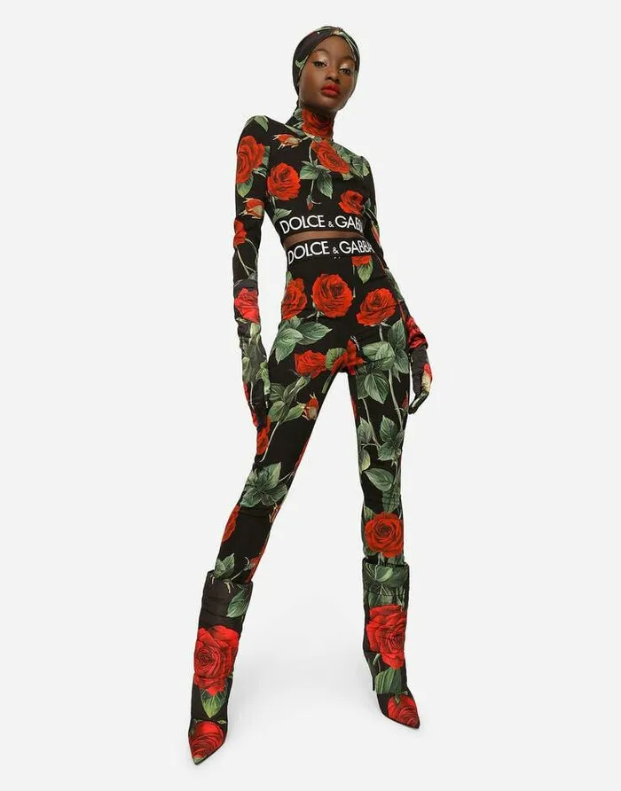 Dolce and Gabbana Trousers And Shorts Women Roseprint Charmeuse Leggings Multicolor Dolce and Gabbana Trousers And Shorts Women Roseprint Charmeuse Leggings Multicolor