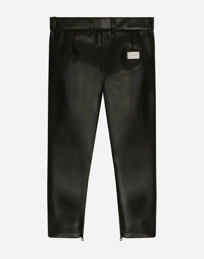 Dolce and Gabbana Trousers And Skirts Children Faux Leather Pants Black Dolce and Gabbana Trousers And Skirts Children Faux Leather Pants Black