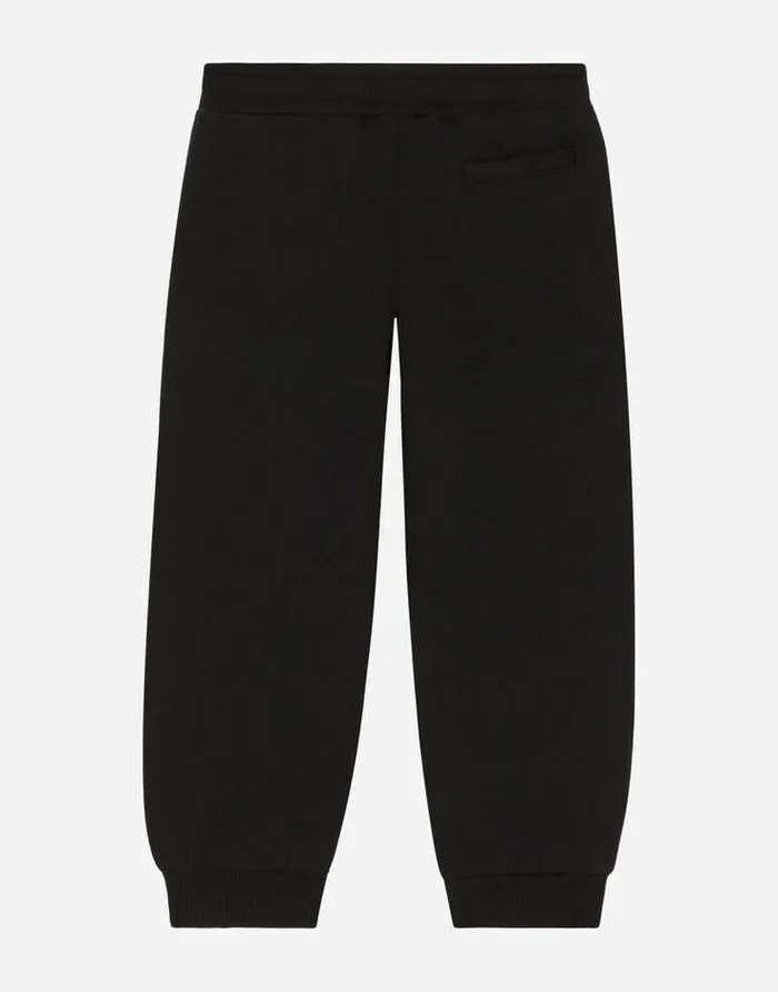 Dolce and Gabbana Trousers And Skirts Children Jersey Jogging Pants With Logo Print Black Dolce and Gabbana Trousers And Skirts Children Jersey Jogging Pants With Logo Print Black
