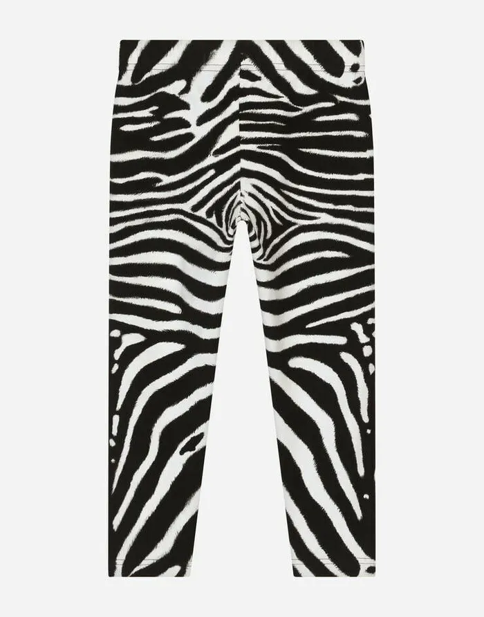 Dolce and Gabbana Trousers And Skirts Children Zebraprint Interlock Leggings Multicolor Dolce and Gabbana Trousers And Skirts Children Zebraprint Interlock Leggings Multicolor