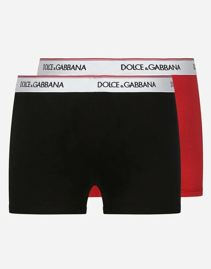 Dolce and Gabbana Underwear And Loungewear Men Twopack Cotton Jersey Boxers Multicolor Dolce and Gabbana Underwear And Loungewear Men Twopack Cotton Jersey Boxers Multicolor