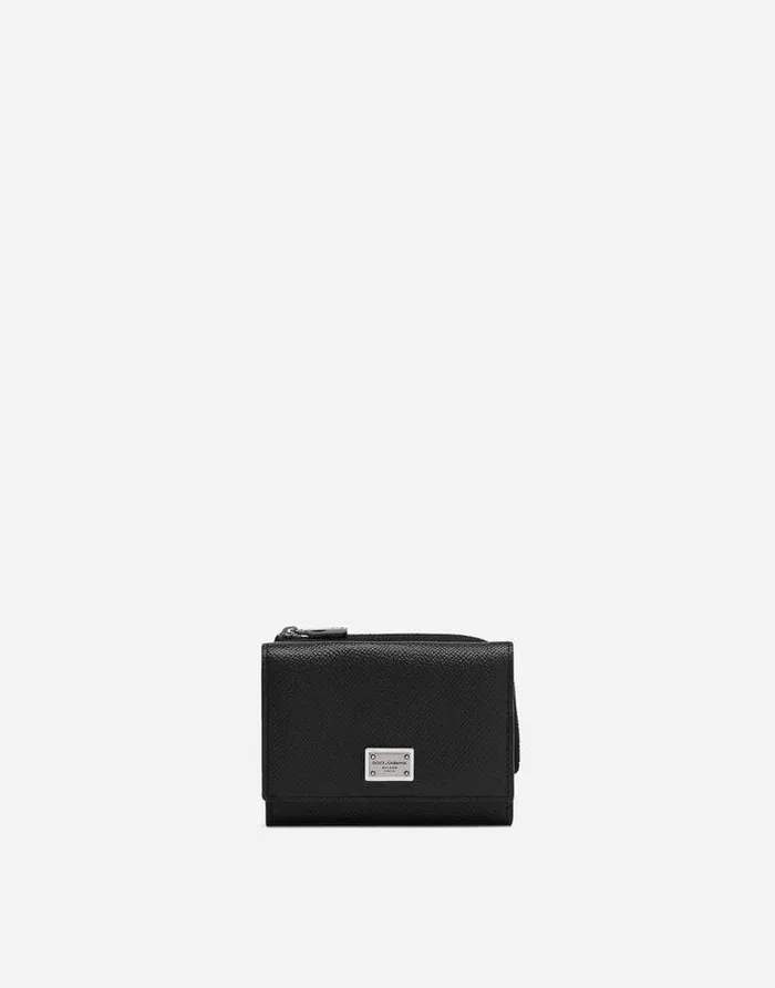 Dolce and Gabbana Wallets And Small Leather Goods Men Calfskin Frenchflap Wallet With Logo Tag Black Dolce and Gabbana Wallets And Small Leather Goods Men Calfskin Frenchflap Wallet With Logo Tag Black