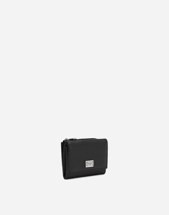 Dolce and Gabbana Wallets And Small Leather Goods Men Calfskin Frenchflap Wallet With Logo Tag Black Dolce and Gabbana Wallets And Small Leather Goods Men Calfskin Frenchflap Wallet With Logo Tag Black