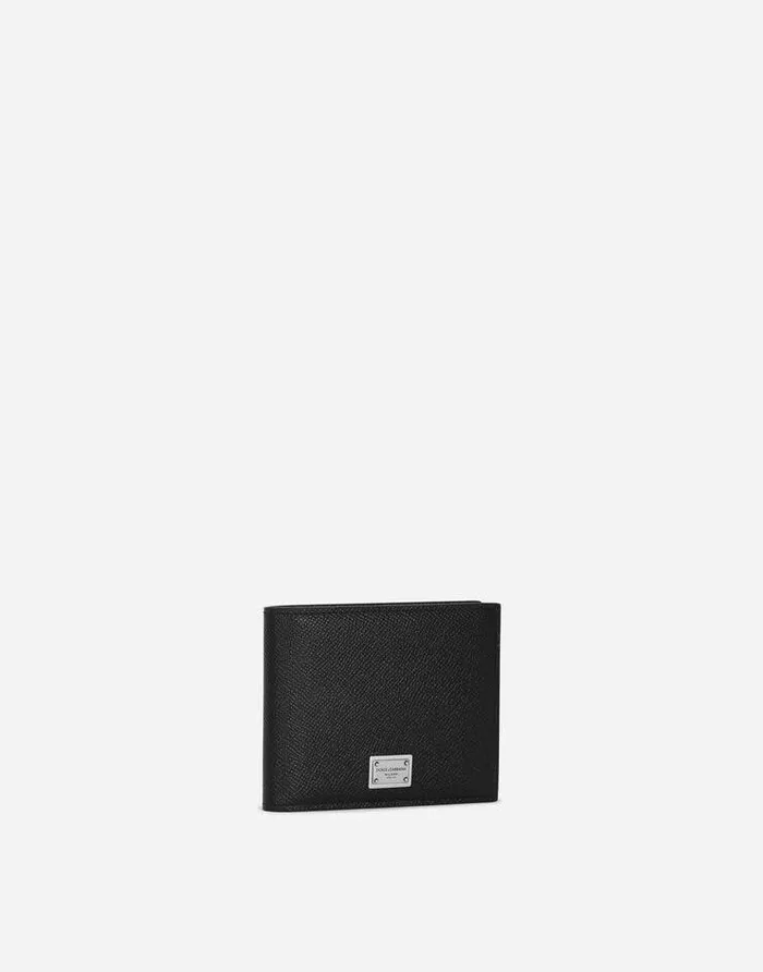 Dolce and Gabbana Wallets And Small Leather Goods Men Calfskin Wallet With Coin Pocket And Logo Tag Black Dolce and Gabbana Wallets And Small Leather Goods Men Calfskin Wallet With Coin Pocket And Logo Tag Black