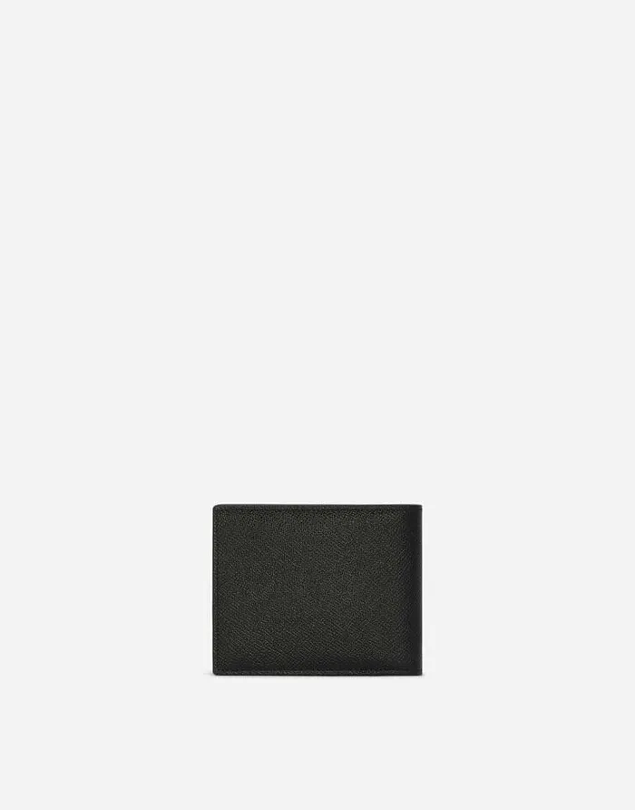 Dolce and Gabbana Wallets And Small Leather Goods Men Calfskin Wallet With Coin Pocket And Logo Tag Black Dolce and Gabbana Wallets And Small Leather Goods Men Calfskin Wallet With Coin Pocket And Logo Tag Black