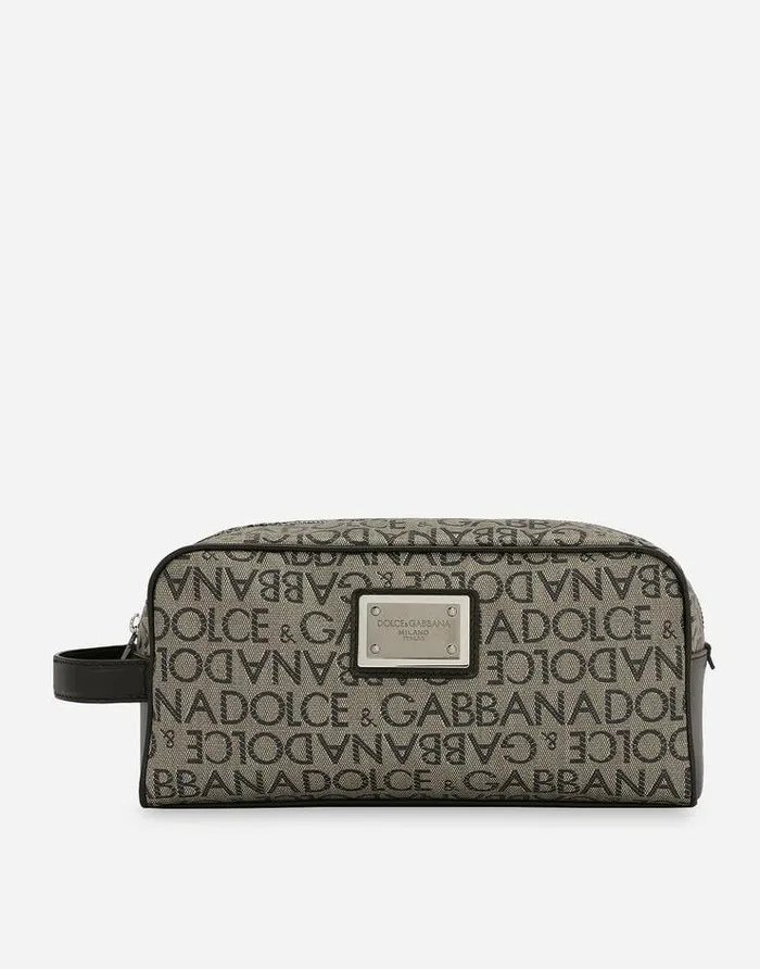 Dolce and Gabbana Wallets And Small Leather Goods Men Coated Jacquard Toiletry Bag Multicolor Dolce and Gabbana Wallets And Small Leather Goods Men Coated Jacquard Toiletry Bag Multicolor