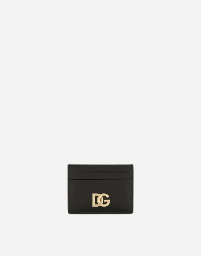 Dolce and Gabbana Wallets And Small Leather Goods Women Calfskin Card Holder With DG Logo Black Dolce and Gabbana Wallets And Small Leather Goods Women Calfskin Card Holder With DG Logo Black