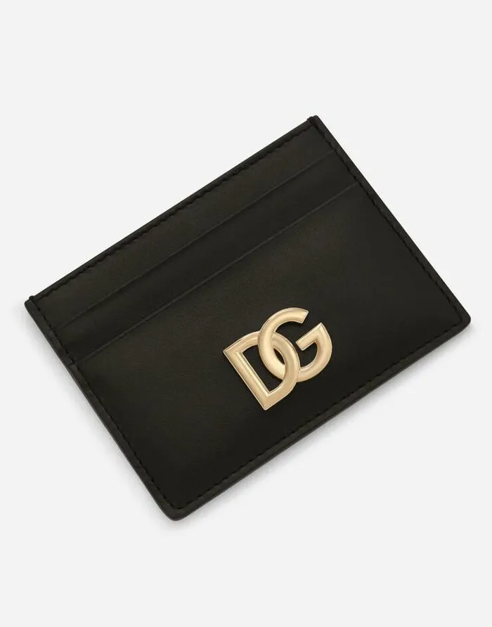 Dolce and Gabbana Wallets And Small Leather Goods Women Calfskin Card Holder With DG Logo Black Dolce and Gabbana Wallets And Small Leather Goods Women Calfskin Card Holder With DG Logo Black