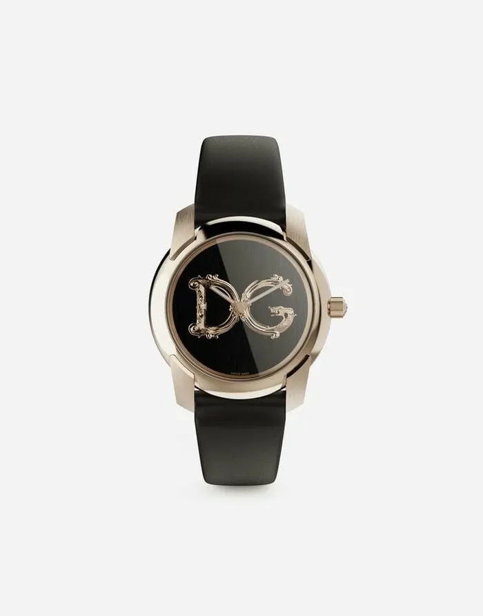 Dolce and Gabbana WatchesandStraps Women DG7 Barocco Watch With Black Satin Strap Black Dolce and Gabbana WatchesandStraps Women DG7 Barocco Watch With Black Satin Strap Black