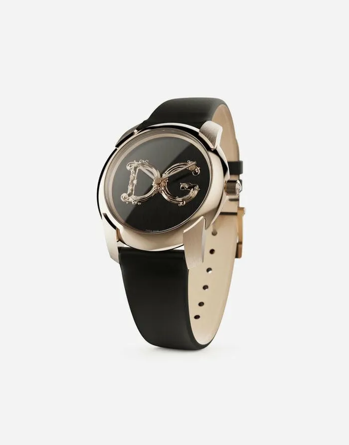 Dolce and Gabbana WatchesandStraps Women DG7 Barocco Watch With Black Satin Strap Black Dolce and Gabbana WatchesandStraps Women DG7 Barocco Watch With Black Satin Strap Black