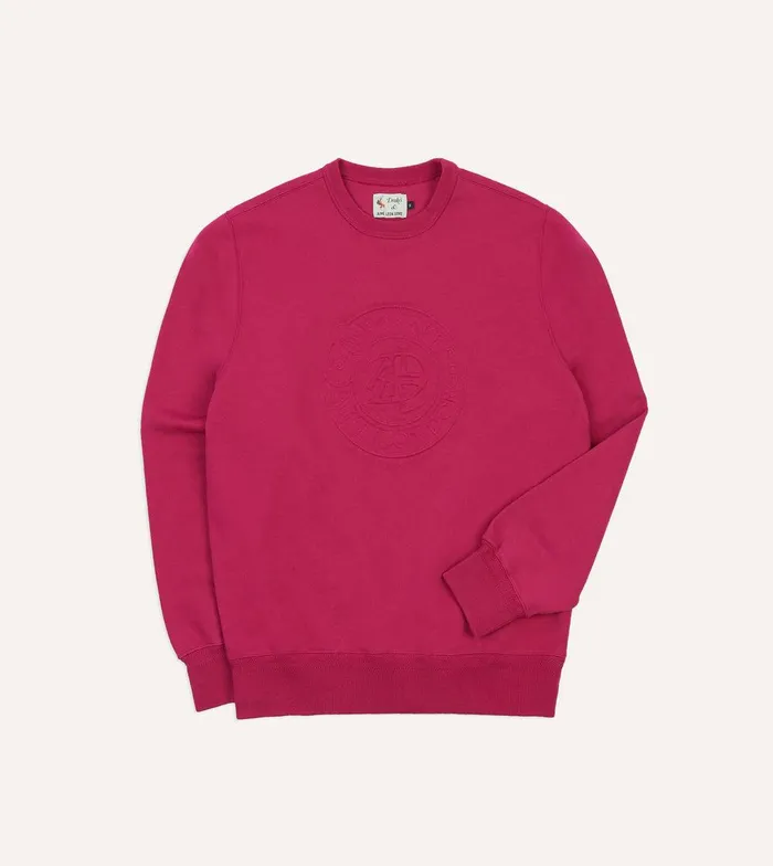 Drake039s ALD Drake039s Fuchsia Embossed Crewneck Sweatshirt 8211 Clothing