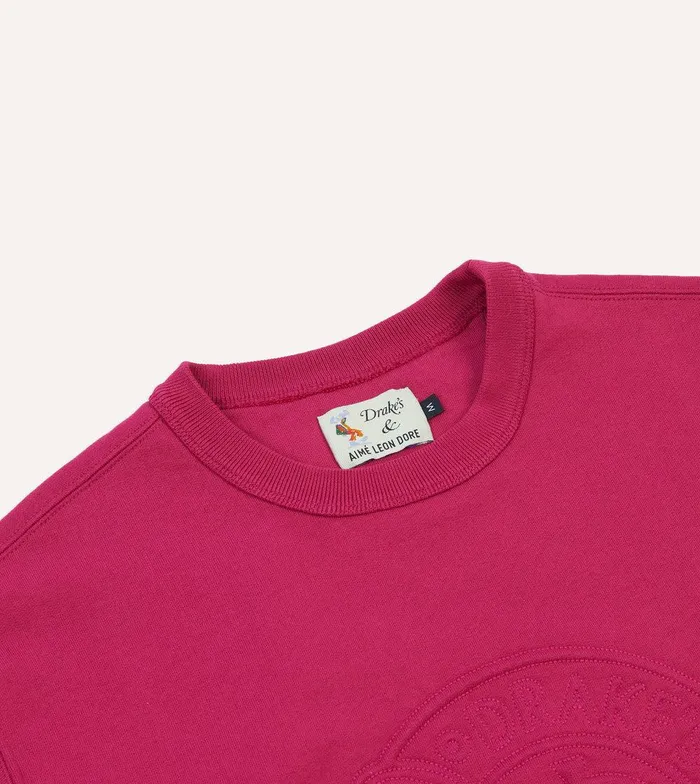 Drake039s ALD Drake039s Fuchsia Embossed Crewneck Sweatshirt 8211 Clothing