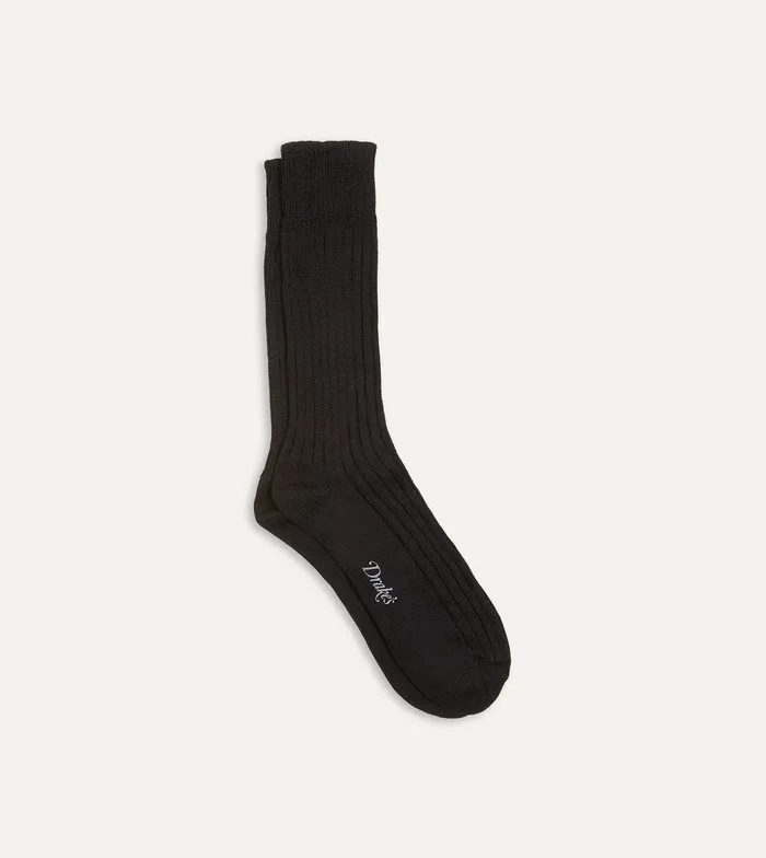 Drake039s Black Cotton Sports Socks 8211 Accessories