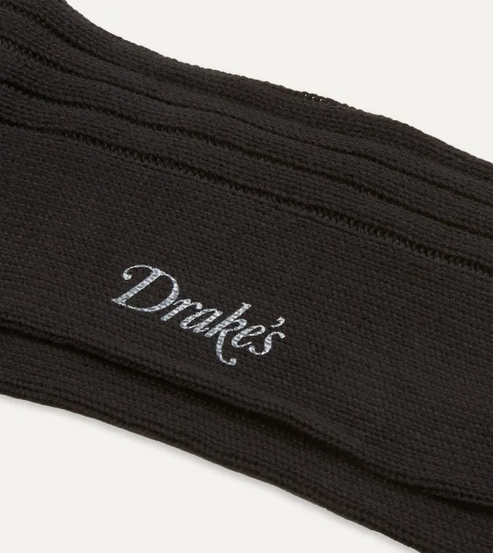 Drake039s Black Cotton Sports Socks 8211 Accessories