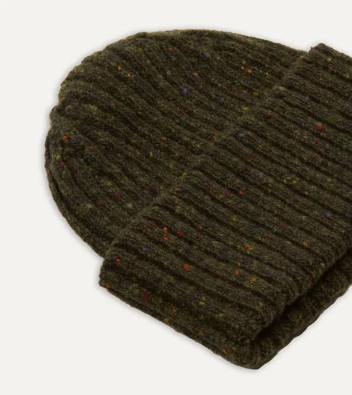 Drake039s Green Ribbed Merino Donegal Knit Cap 8211 Accessories