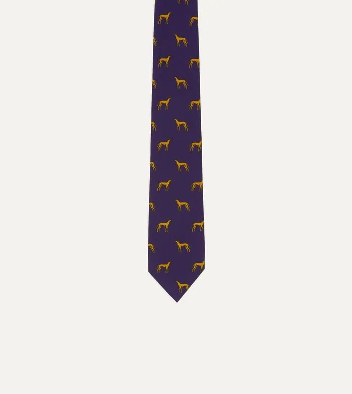 Drake039s Navy And Yellow Dog Print Silk Tie 8211 Ties