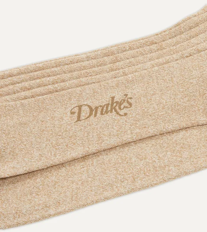 Drake039s Oatmeal Cotton OvertheCalf Socks 8211 Accessories