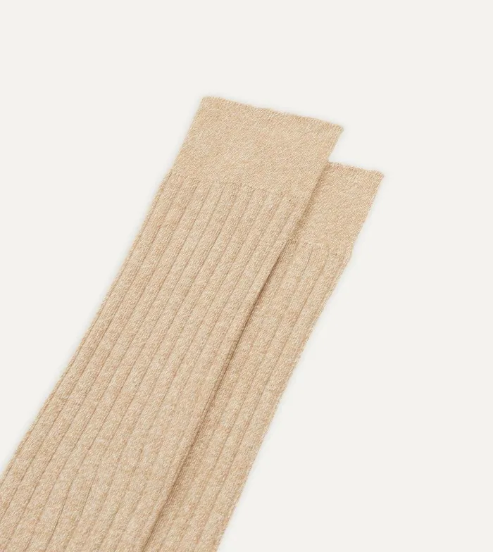 Drake039s Oatmeal Cotton OvertheCalf Socks 8211 Accessories