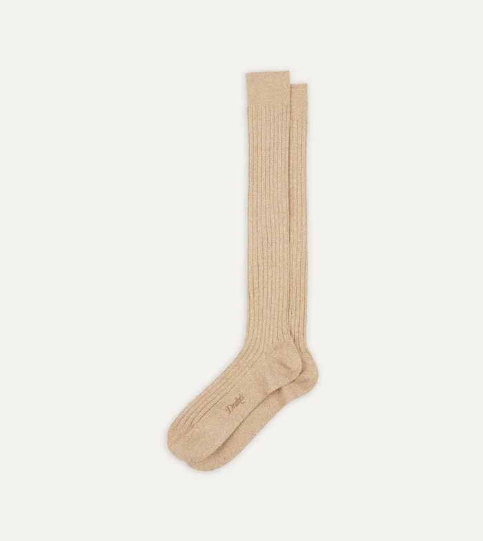 Drake039s Oatmeal Cotton OvertheCalf Socks 8211 Accessories