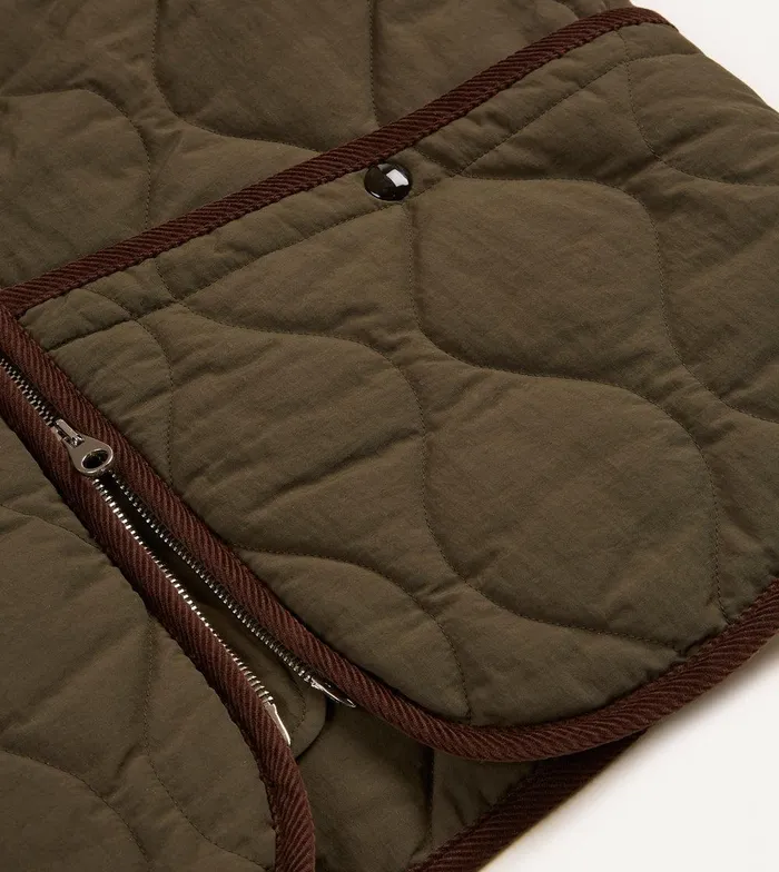 Drake039s Olive Quilted Nylon Zip Vest 8211 Clothing