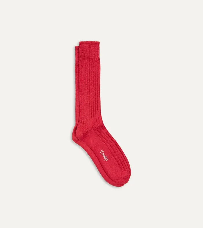 Drake039s Red Cotton Sports Socks 8211 Accessories