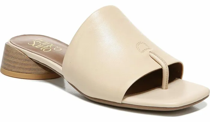 Dress Mules Women Franco Sarto Franco Loran Sandal Beige Leather