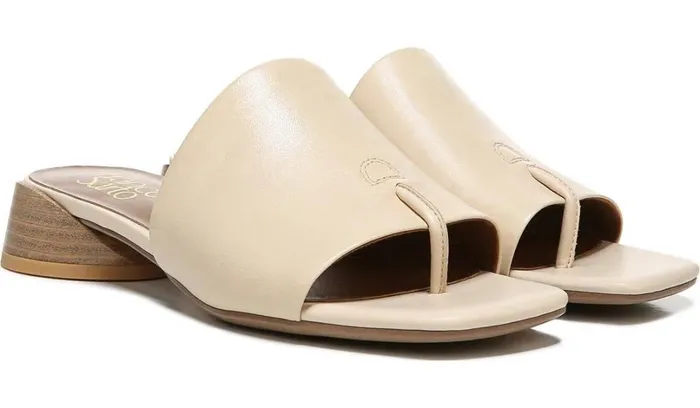 Dress Mules Women Franco Sarto Franco Loran Sandal Beige Leather