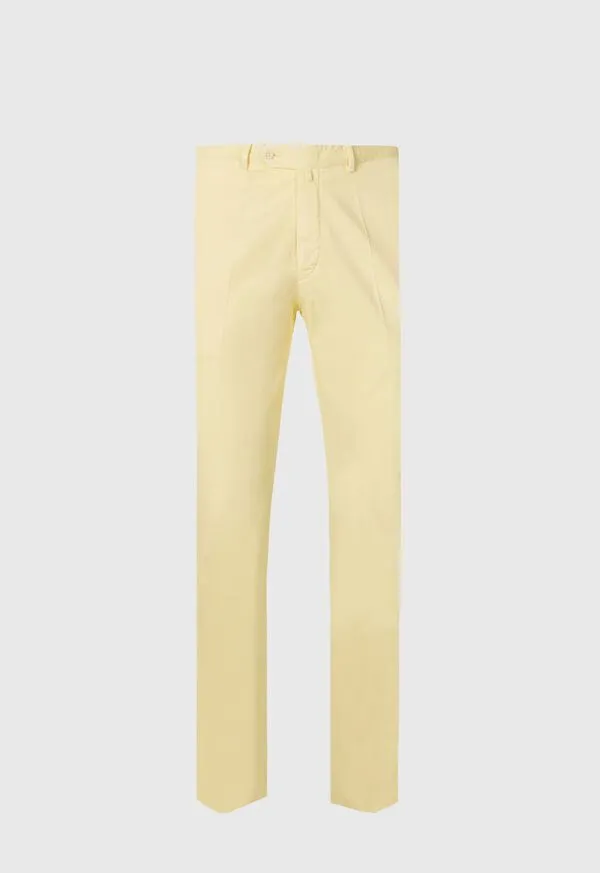 Dress Pants Paulstuart Mens Cotton and Silk Garment Dyed Trouser Lemon