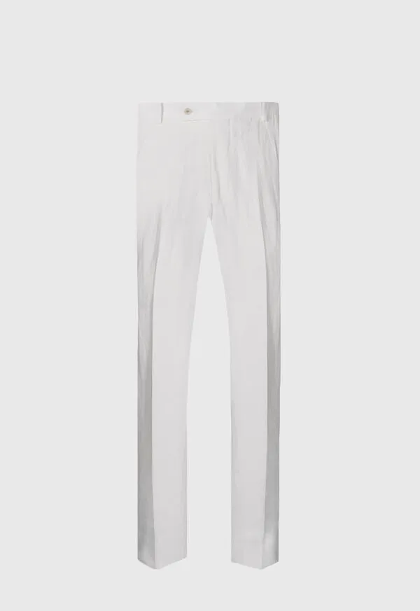 Dress Pants Soft Linen Canvas Dress Trouser Corn Flower Blue Paulstuart Mens