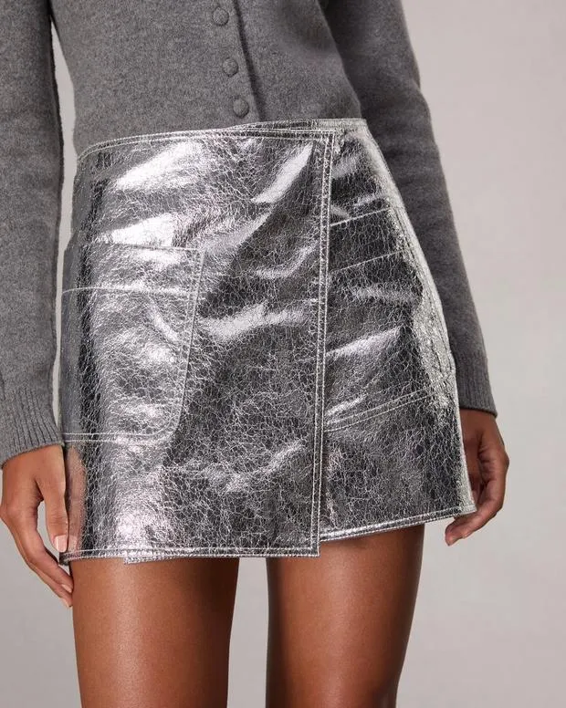 Dresses and Skirts Women Rag and Bone Kyla Faux Leather Skirt Silver