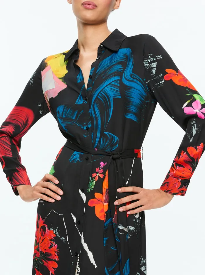 Dresses Women Alice Olivia Chassidy Maxi Shirt Dress Azalea Floral